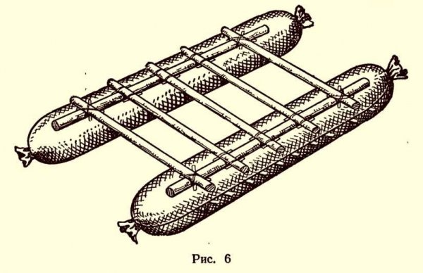 Непотопляемый пневматический плот