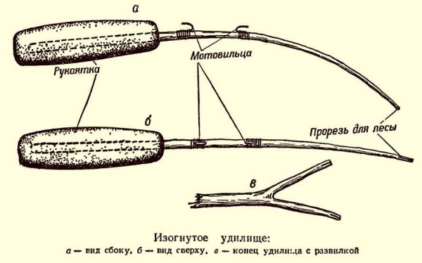 Изогнутое удилище для глубинной ловли