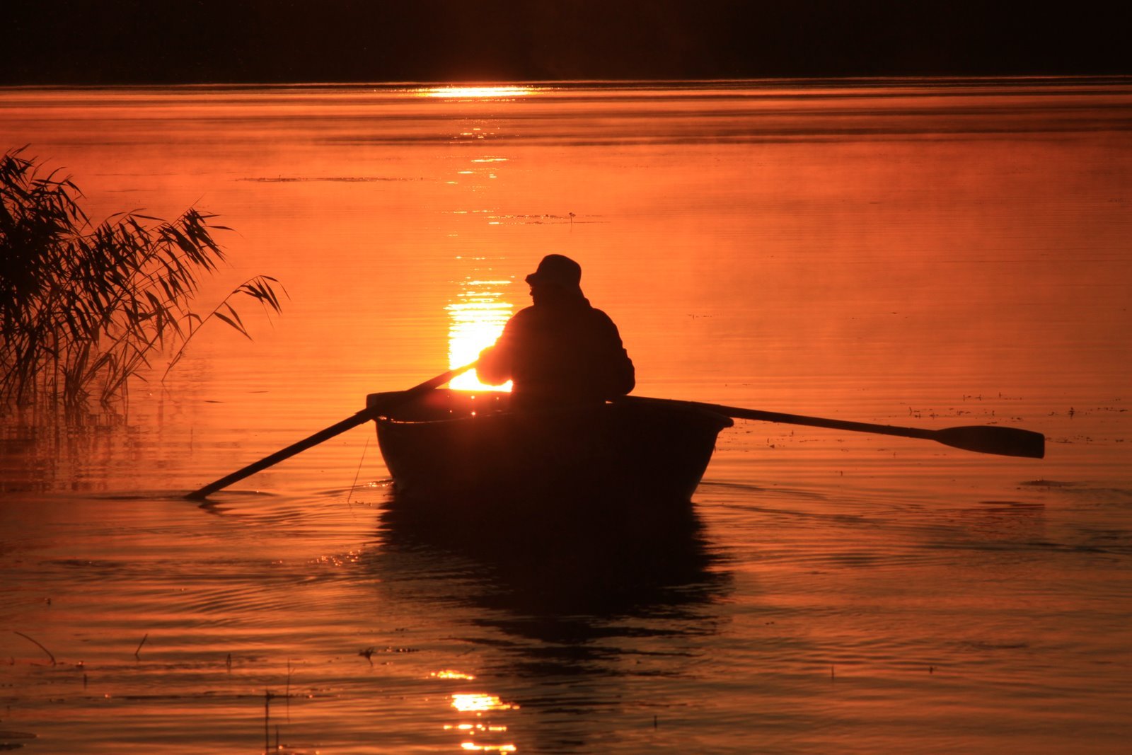 Ловить рыбу ночью. Рыбак в лодке. Рыбак в лодке на закате. Лодка с веслами на закате. Человек в лодке.